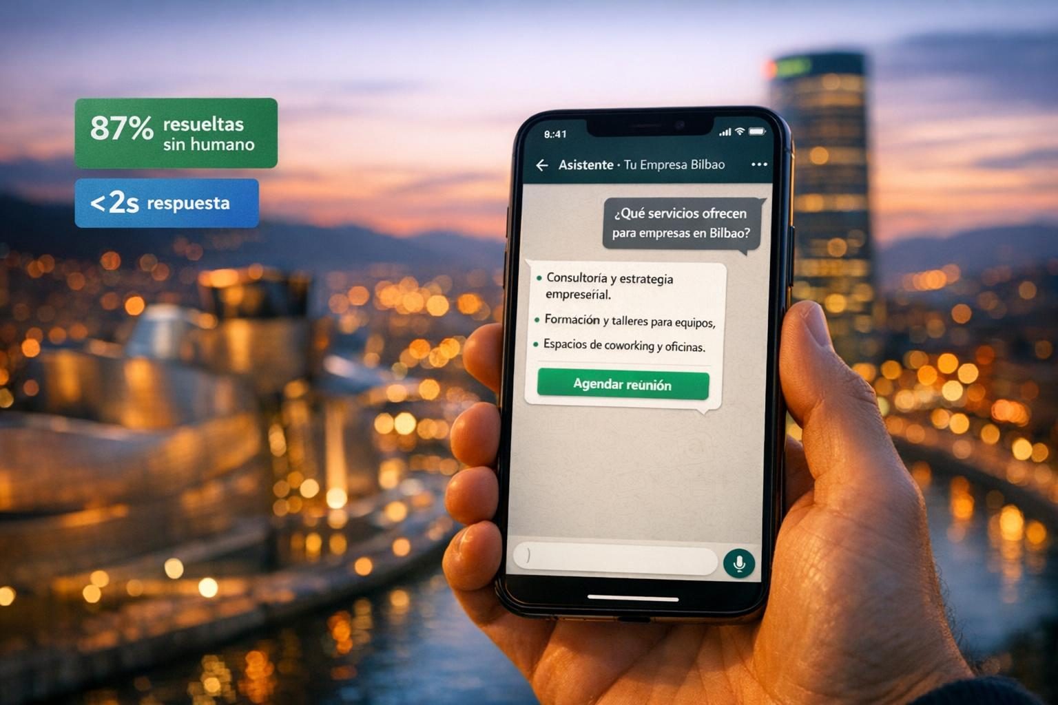 Chatbots IA en Bilbao — Chatbots con IA para Empresas en Bilbao — Atención 24/7